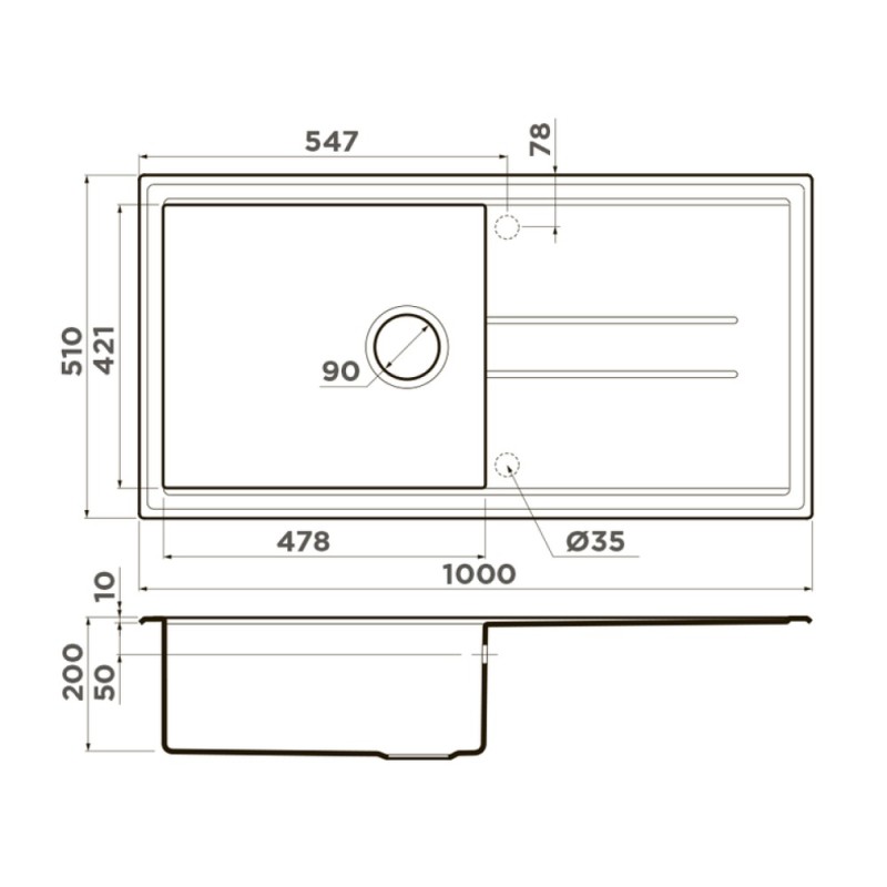 Мойка кухонная Omoikiri Tedori 100-PL 4993923, 100 см, tetogranit, платина