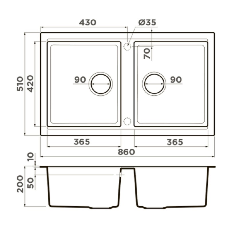 Мойка кухонная Omoikiri Tedori 86-2-SA 4993926, 86 см, tetogranit, бежевый