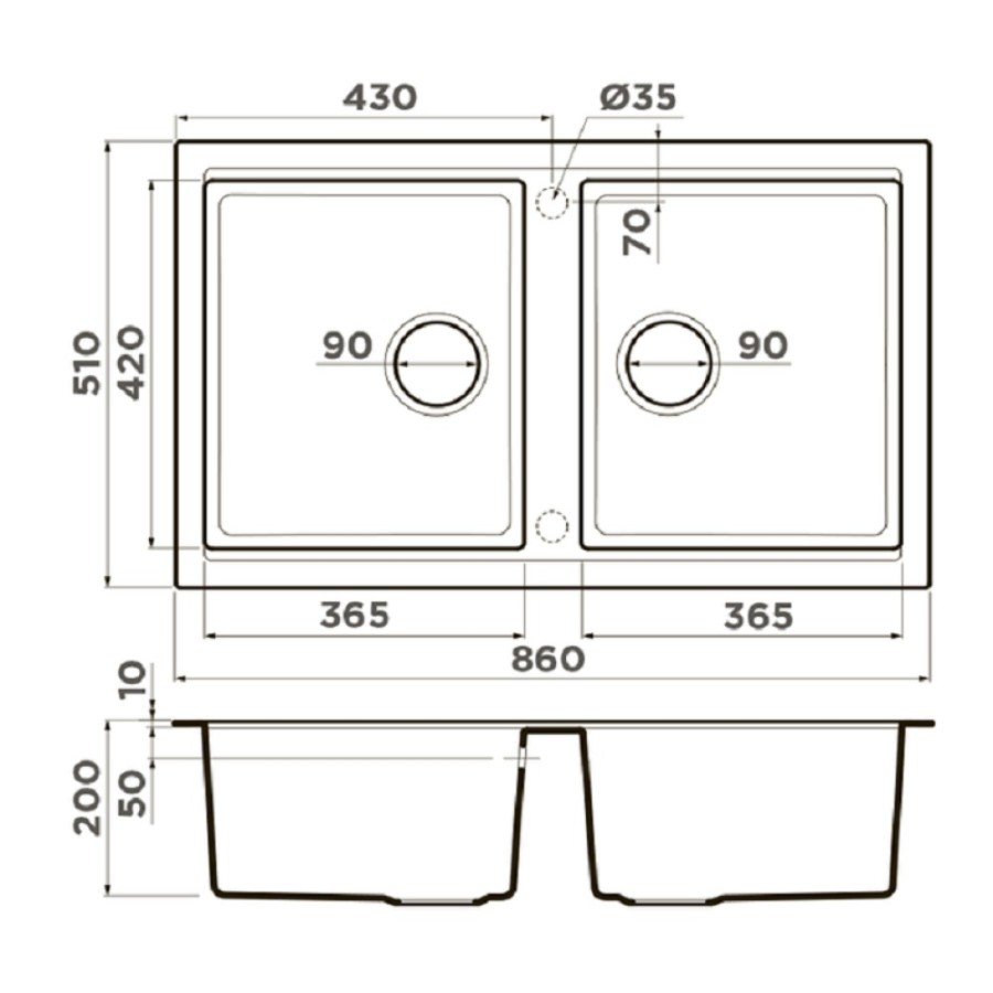 Мойка кухонная Omoikiri Tedori 86-2-SA 4993926, 86 см, tetogranit, бежевый