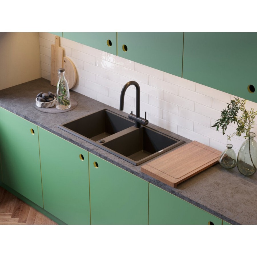 Мойка кухонная Omoikiri Tedori 86-2-WH 4993927, 86 см, tetogranit, цвет белый