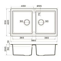 Мойка кухонная Omoikiri Tedori 4993928 86-2-DC, 86 см, tetogranit, темный шоколад
