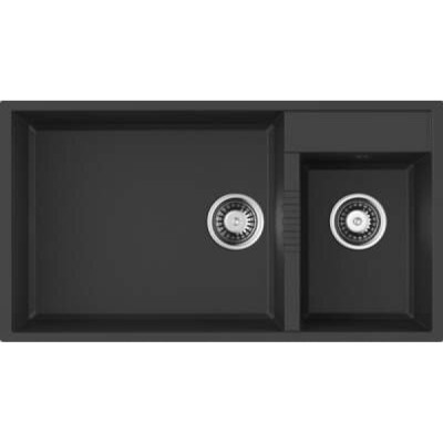 Мойка кухонная Omoikiri Tedori 86-2-LB-BL 4993932, 86 см, tetogranit, черный