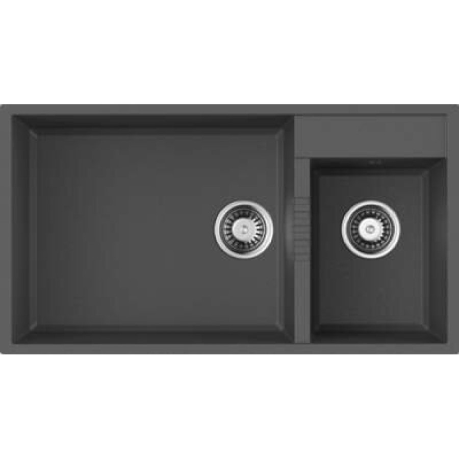 Мойка кухонная Omoikiri Tedori 85-2-U-PL 4993947, 85 см, tetogranit, платина