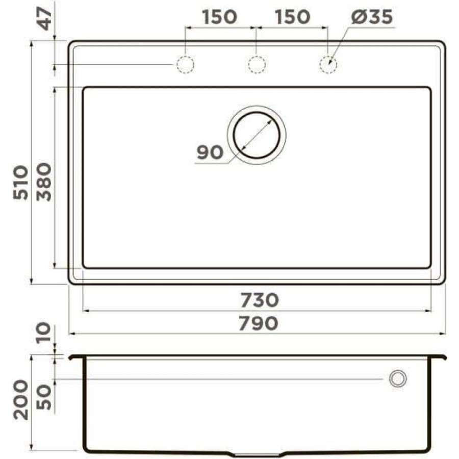 Мойка кухонная Omoikiri Tedori 79-BE 4993949, 79 см, tetogranit, ваниль