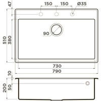 Мойка кухонная Omoikiri Tedori 79-DC 4993952, 79 см, tetogranit, темный шоколад