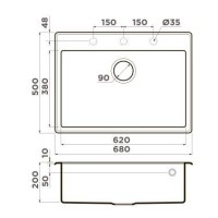 Мойка кухонная Omoikiri Tedori-68-WH 4993967, 68 см, tetogranit, белый