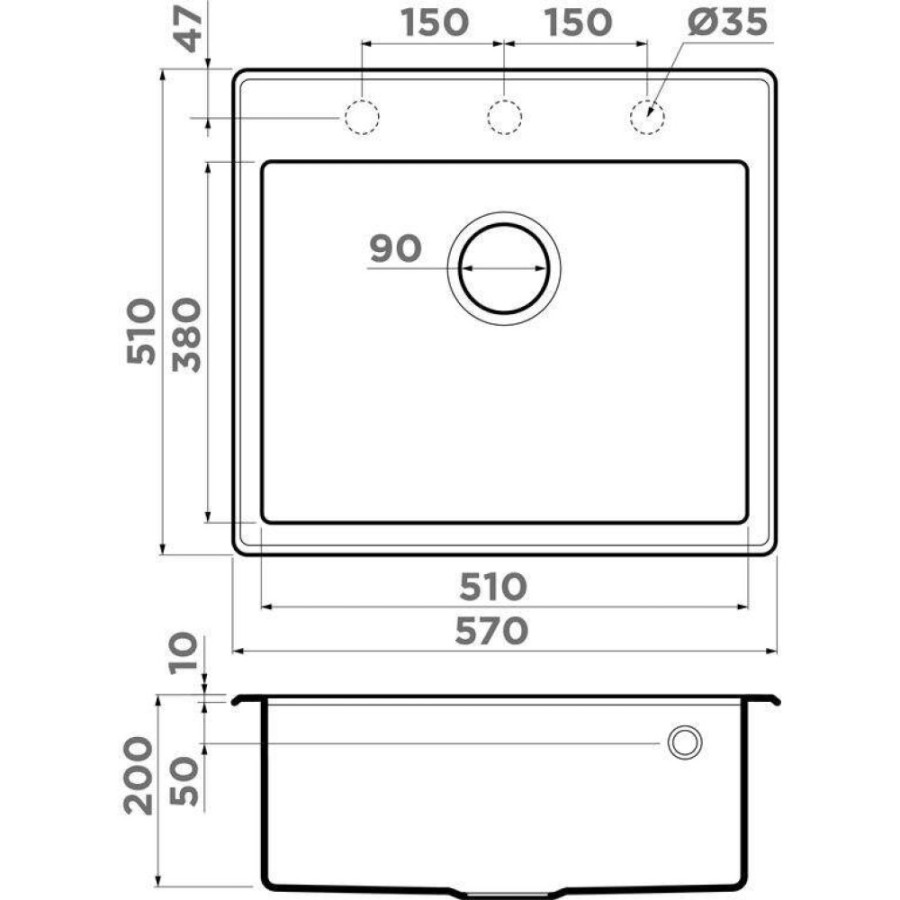 Мойка кухонная Omoikiri Tedori 57-BE 4993981, 57 см, tetogranit, ваниль