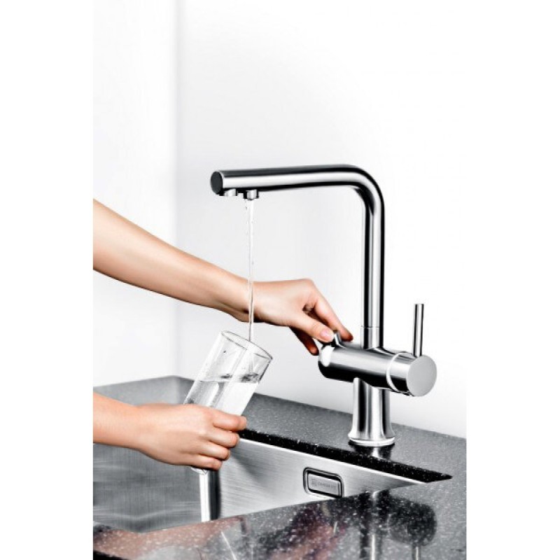 Смеситель Omoikiri Hotaru CH-WH 4994051 для кухни под фильтр, хром с белым
