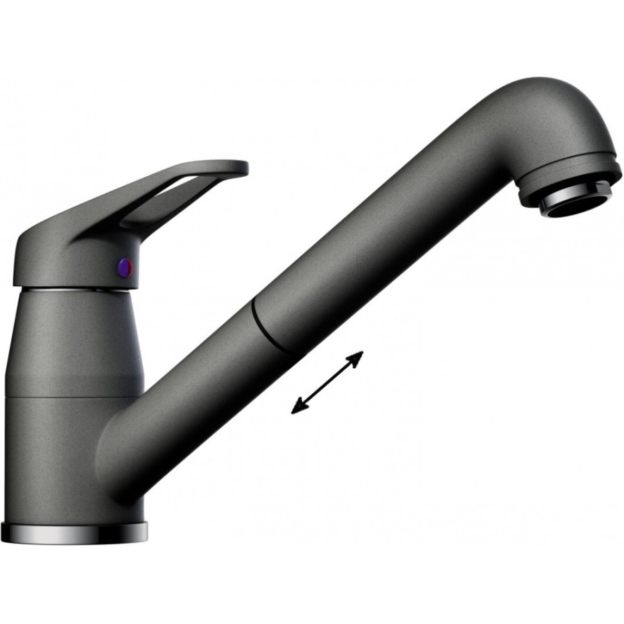 Смеситель для кухни Omoikiri Tateyama-S PL 4994137 с выдвижным изливом, платина