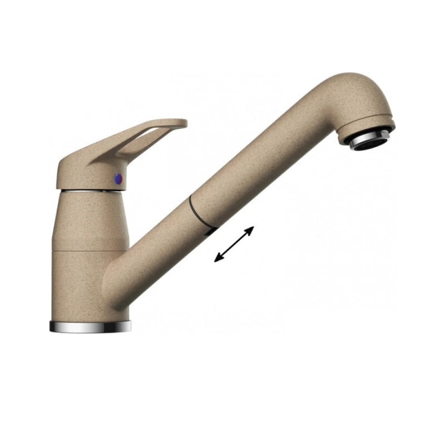 Смеситель для кухни Omoikiri Tateyama-S CA 4994174 с выдвижным изливом, карамель и хром
