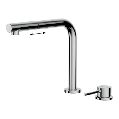 Смеситель для кухонной мойки Omoikiri Nara-S 4994322, с вытяжным изливом, цвет хром