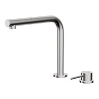 Смеситель для кухонной мойки Omoikiri Nara-S 4994329, с вытяжным изливом, цвет нержавеющая сталь