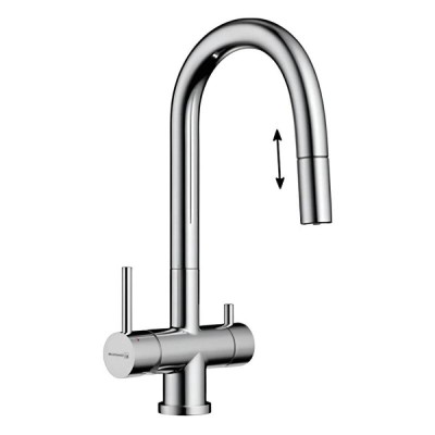 Смеситель Omoikiri Akita-S-C 4994330, биканальный с выдвижным изливом, цвет хром