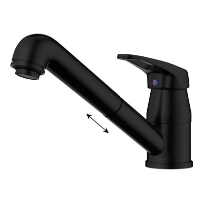 Смеситель для кухни Omoikiri Tateyama-S 4994365, с выдвижным изливом, цвет графит