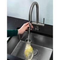 Смеситель Omoikiri Akita-S AZ 4994436 для кухонной мойки под фильтр, PVD-покрытие, azur blue матовый