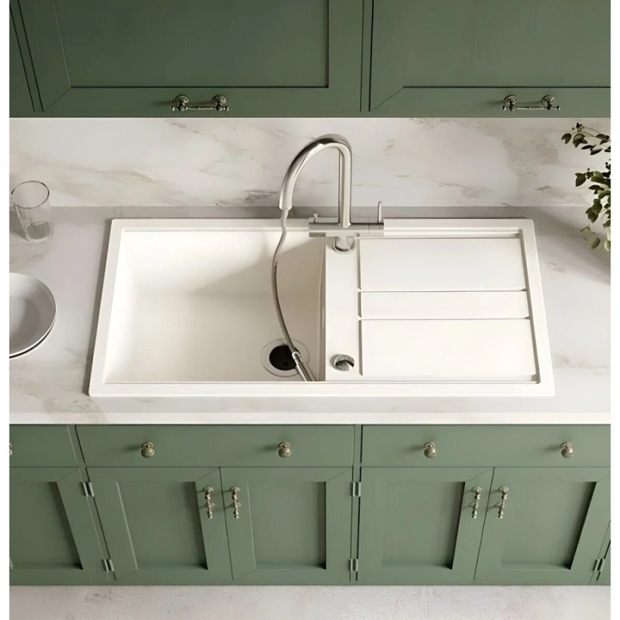 Смеситель Omoikiri Akita-S RG 4994437 для кухонной мойки под фильтр, PVD-покрытие, royal green матовый