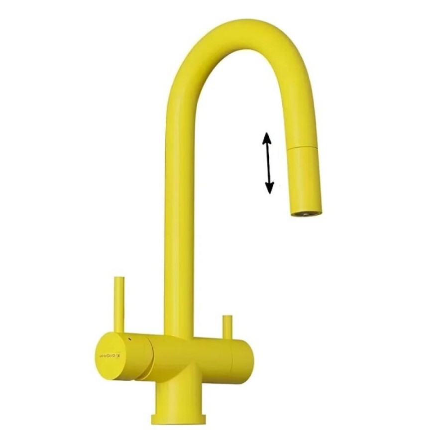 Смеситель Omoikiri Akita-S SL 4994440 для кухонной мойки под фильтр, PVD-покрытие, SilianI Lemon матовый