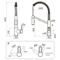 Смеситель для кухонной мойки Omoikiri Mikawa 2 Plus-SB-GM 4994454, с выдвижным изливом, воронёная сталь, gunmetal