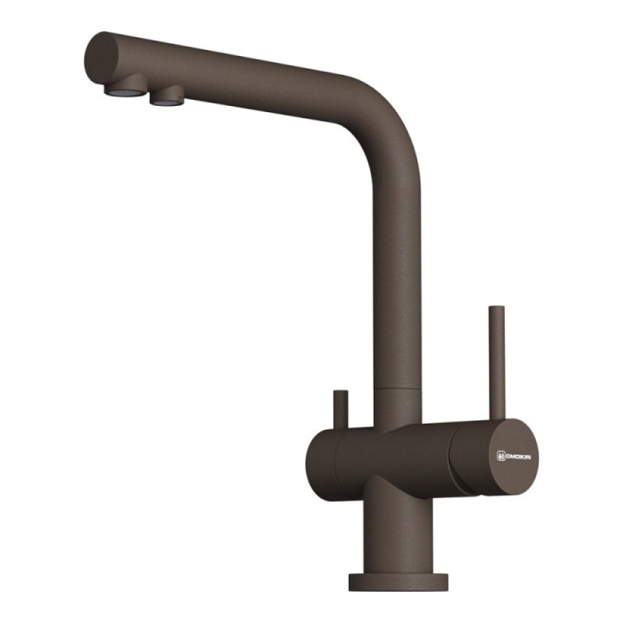 Смеситель для кухни Omoikiri Nagano-P 4994500, с подключением к фильтру, цвет espresso