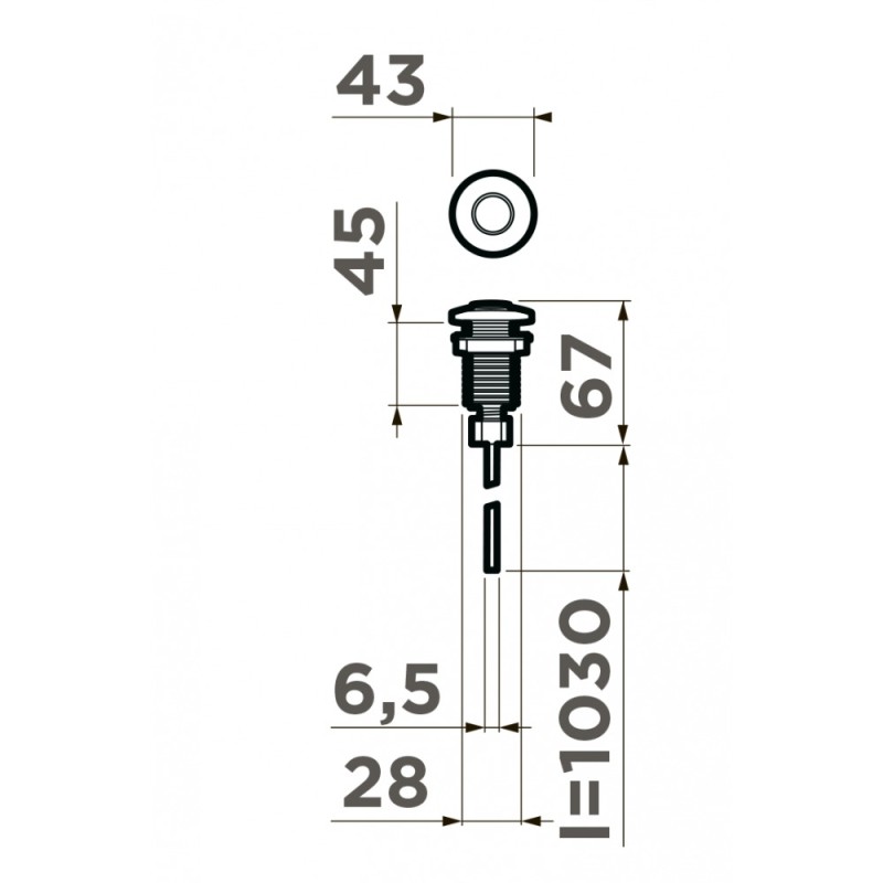 Пневматическая кнопка для измельчителя Omoikiri SW-01-G, золото, 4996043