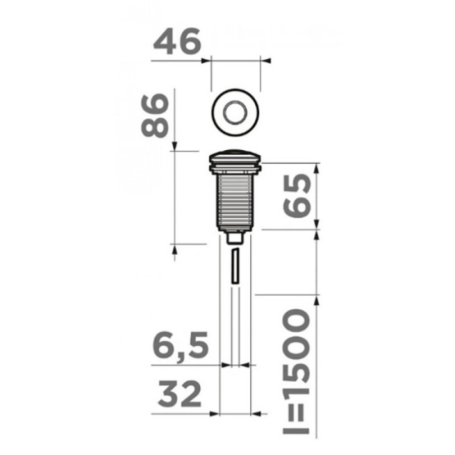 Пневматическая кнопка для измельчителя Omoikiri SW-01-C, хром, 4996060