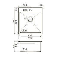 Мойка кухонная Omoikiri Akisame 46-GB 4997012, 46 см, цвет графит