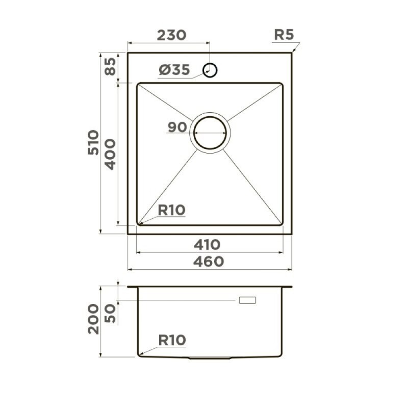 Мойка кухонная Omoikiri Akisame 46-GB 4997012, 46 см, цвет графит