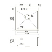 Мойка кухонная Omoikiri Akisame 51-GB 4997013, 51 см, цвет графит