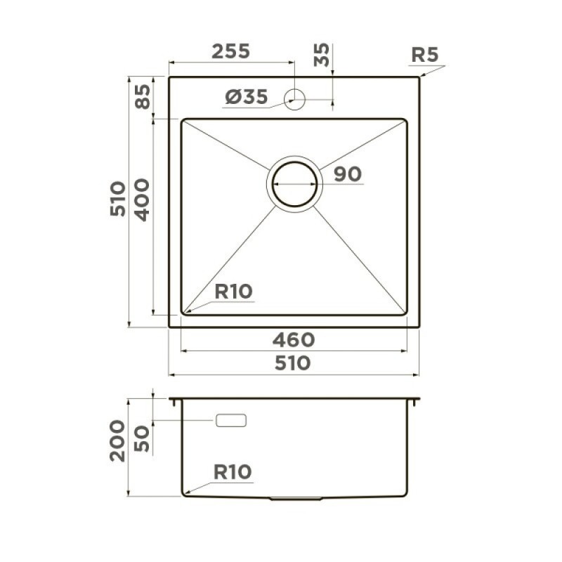 Мойка кухонная Omoikiri Akisame 51-GB 4997013, 51 см, цвет графит