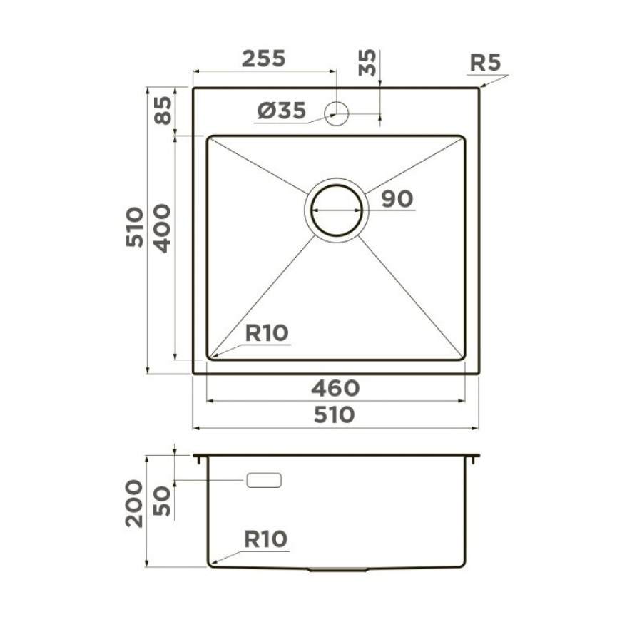 Мойка кухонная Omoikiri Akisame 51-GB 4997013, 51 см, цвет графит