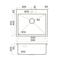 Мойка кухонная Omoikiri Akisame 59-GB 4997014, 59 см, цвет графит
