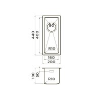 Кухонная мойка Omoikiri Taki 20-U/IF 4997015, 20 см, цвет графит