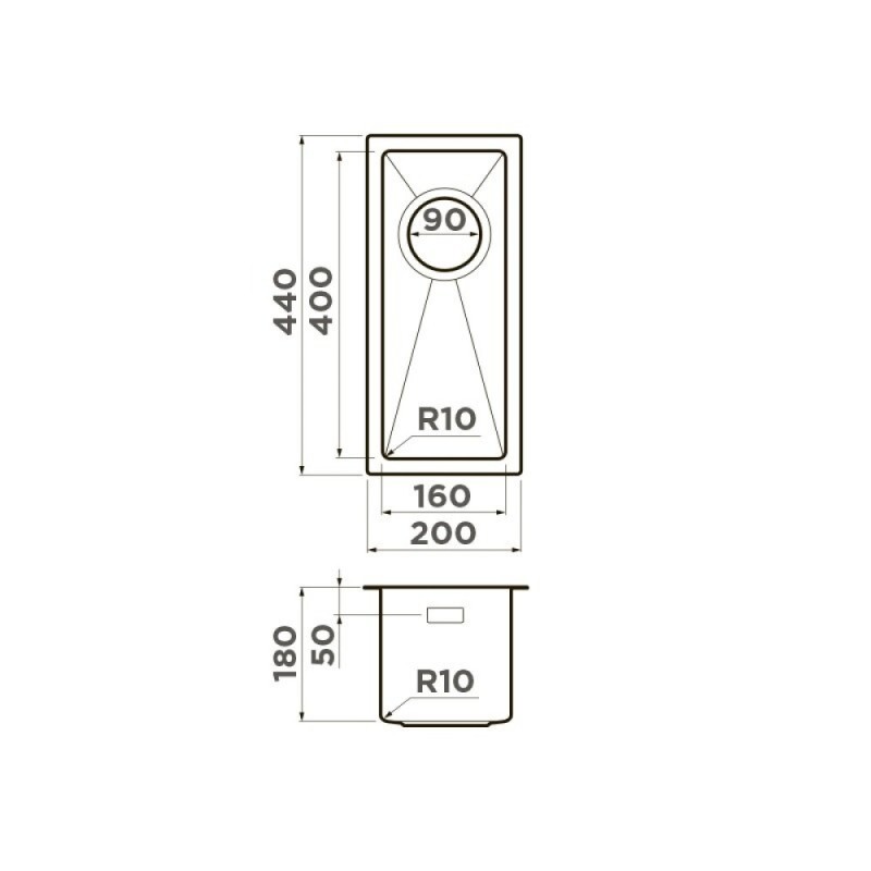 Кухонная мойка Omoikiri Taki 20-U/IF 4997015, 20 см, цвет графит