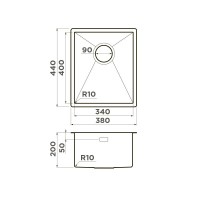 Кухонная мойка Omoikiri Taki 38-U/IF 4997016, 38 см, цвет графит