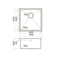 Кухонная мойка Omoikiri Taki 44-U/IF 4997017, 44 см, цвет графит