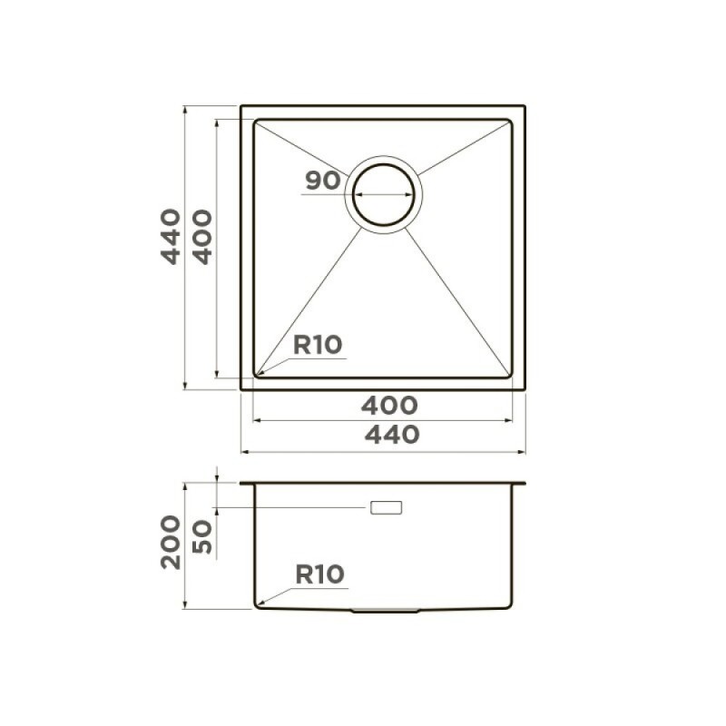 Кухонная мойка Omoikiri Taki 44-U/IF 4997017, 44 см, цвет графит
