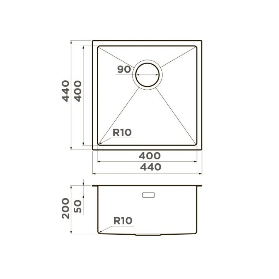 Кухонная мойка Omoikiri Taki 44-U/IF 4997017, 44 см, цвет графит