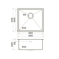 Кухонная мойка Omoikiri Taki 49-U/IF 4997018, 49 см, цвет графит