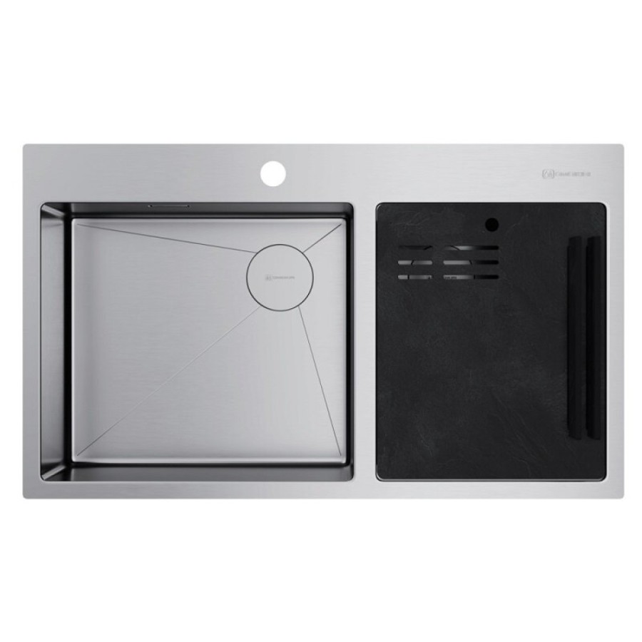 Мойка кухонная Omoikiri Akisame 86-2 Side-IN 4997021, 86 см, цвет нержавеющая сталь