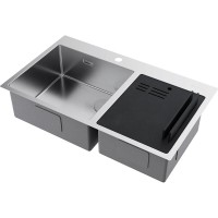 Мойка кухонная Omoikiri Akisame 86-2 Side-IN 4997021, 86 см, цвет нержавеющая сталь