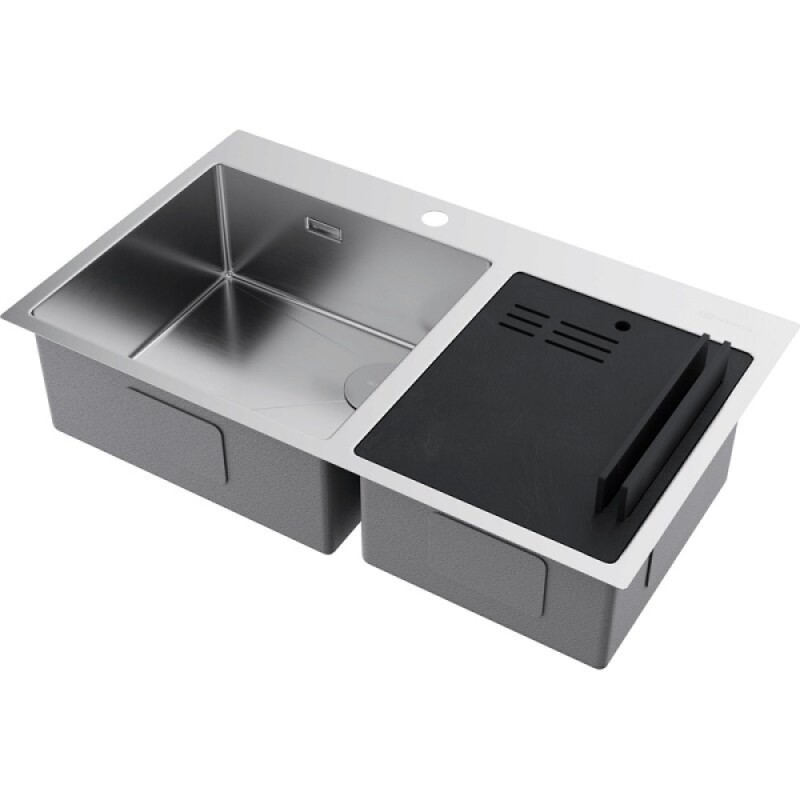 Мойка кухонная Omoikiri Akisame 86-2 Side-IN 4997021, 86 см, цвет нержавеющая сталь