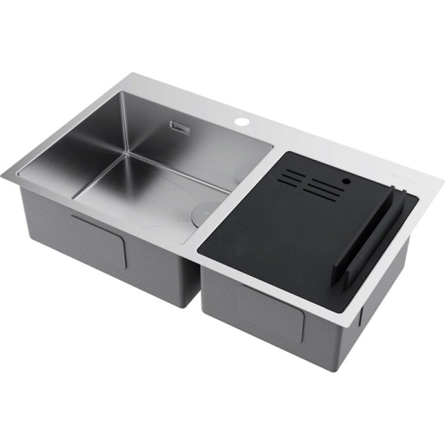 Мойка кухонная Omoikiri Akisame 86-2 Side-IN 4997021, 86 см, цвет нержавеющая сталь