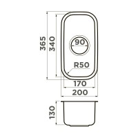 Кухонная мойка Omoikiri Omi 20-U-IN 4997022, 20 см, цвет нержавеющая сталь