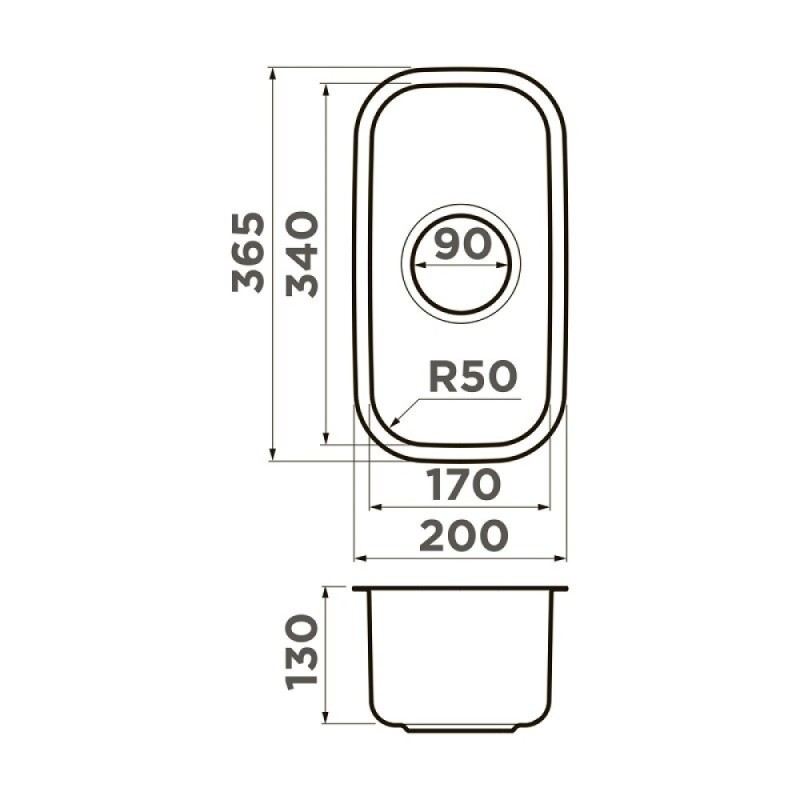 Кухонная мойка Omoikiri Omi 20-U-IN 4997022, 20 см, цвет нержавеющая сталь
