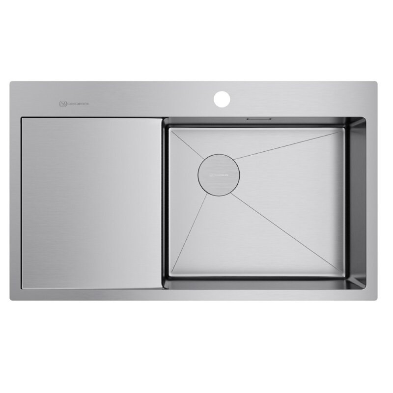 Мойка кухонная Omoikiri Akisame 86-L/R Side-IN 4997031/4997044, 86 см, крыло слева/справа, цвет нержавеющая сталь