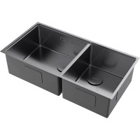 Кухонная мойка Omoikiri Taki 85-2-LB-U/IF Side 4997037, 85 см, цвет нержавеющая сталь