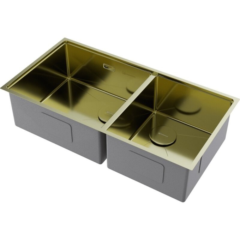 Кухонная мойка Omoikiri Taki 85-2-LB-U/IF Side 4997038, 85 см, цвет светлое золото