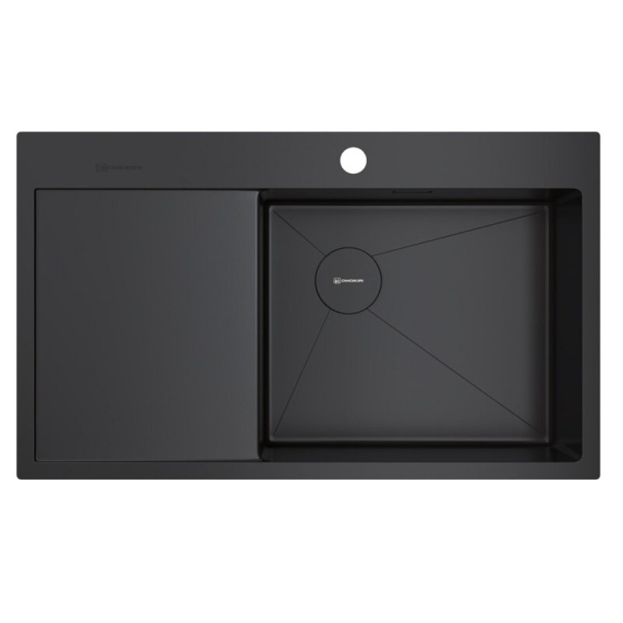 Мойка кухонная Omoikiri Akisame 86-L/R Side-GB 4997043/4997044, 86 см, крыло слева/справа, цвет графит