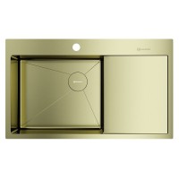 Мойка кухонная Omoikiri Akisame 86-L/R Side-GB 4997045/4997046, 86 см, крыло слева/справа, цвет светлое золото