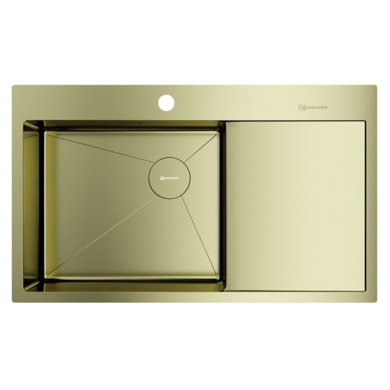 Мойка кухонная Omoikiri Akisame 86-L/R Side-GB 4997045/4997046, 86 см, крыло слева/справа, цвет светлое золото